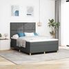vidaXL Cama Box com colch&atilde;o Cinza Escuro 160 x 200 cm tecido