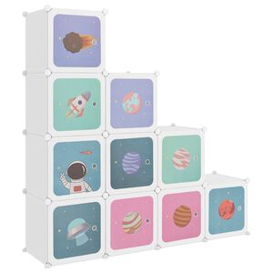 vidaXL Arm&aacute;rio de armazenamento em cubo para crian&ccedil;as com 10 cubos em PP branco