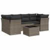 vidaXL 7 pcs conjunto sof&aacute;s p/ jardim c/ almofad&otilde;es vime PE cinzento