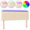 vidaXL Cabeceira de cama c/ luzes LED tecido 144x5x78/88 cm cor creme