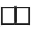 vidaXL P&eacute;s para mesa de centro em forma de T, 2 pe&ccedil;as, preto, 60x25x(42-43) cm, a&ccedil;o
