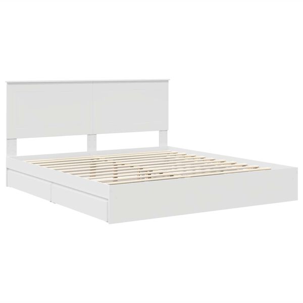 vidaXL Cama com Armazenamento Branco 180 x 200 cm Madeira processada