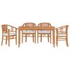 vidaXL 5 pcs conjunto de jantar p/ jardim madeira de teca maci&ccedil;a