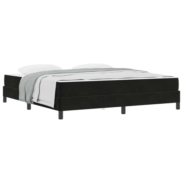 vidaXL Cama Box com colch&atilde;o Preto 180 x 220 cm tecido