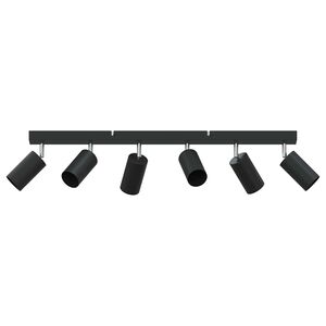 vidaXL Foco de teto com holofotes Preto 73 x 6 x 16 cm Metal