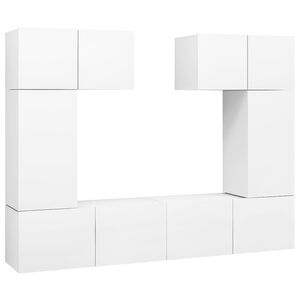 vidaXL 6 pcs conjunto de m&oacute;veis de TV derivados de madeira branco