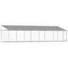 vidaXL Jaula para c&atilde;o com telhado/porta 8x2x2 m a&ccedil;o galvanizado cinza
