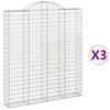 vidaXL Cestos gabi&atilde;o arqueados 2pcs 200x30x220/240cm ferro galvanizado