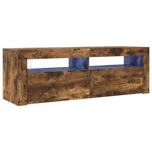 vidaXL M&oacute;vel de TV com luzes LED 120x35x40 cm carvalho fumado