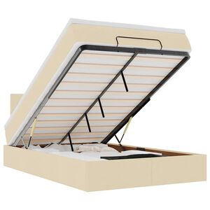 vidaXL Cama Otomana com colch&atilde;o & LEDs 120x190cm tecido creme