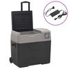 vidaXL Mala t&eacute;rmica c/ rodas e adaptador 50L polipropileno preto/cinza