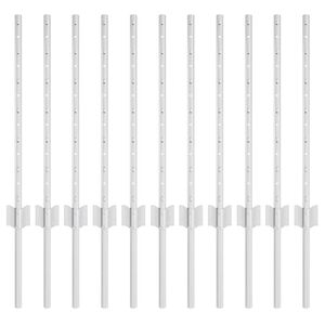 vidaXL Poste de Cerca 11 pcs Prateado 60 cm A&ccedil;o