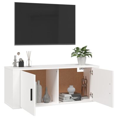 vidaXL Móvel de TV de parede 100x34,5x40 cm branco