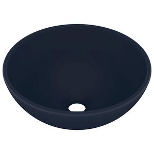 vidaXL Lavat&oacute;rio WC luxuoso redondo 32,5x14cm cer&acirc;mica azul mate