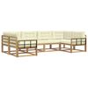 vidaXL Conjunto de Sof&aacute;s para Exterior 6 pcs Branco e Creme