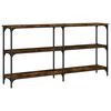 vidaXL Mesa consola 150x29x75 cm derivados de madeira carvalho fumado