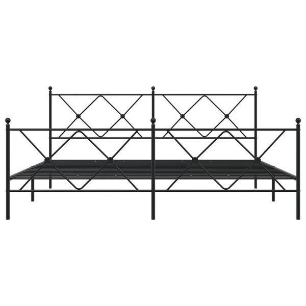 vidaXL Estrutura de cama com cabeceira e pés 183x213 cm metal preto