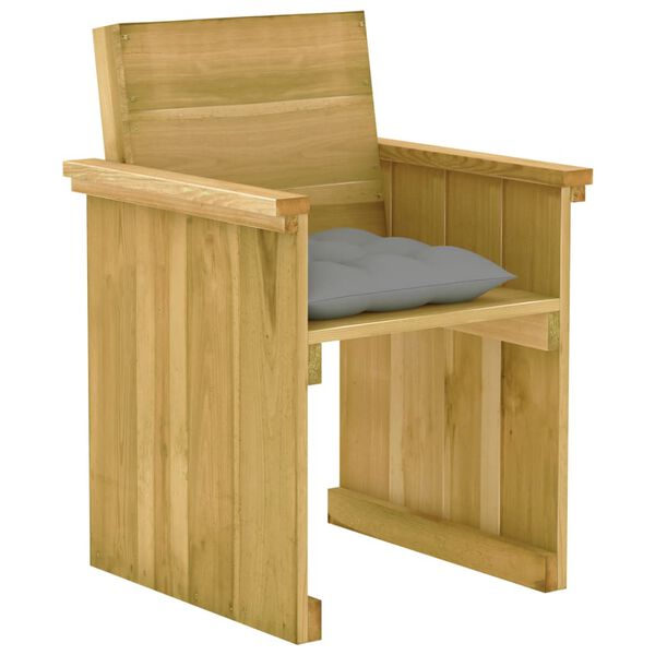 vidaXL 5 pcs conj. de jantar p/ jardim c/ almofad&otilde;es pinho impregnado