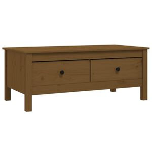 vidaXL Mesa de centro 100x50x40 cm pinho maci&ccedil;o castanho mel