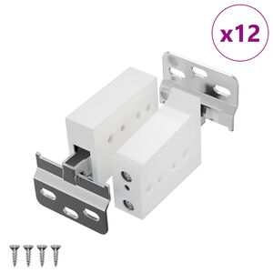 vidaXL Suporte de Arm&aacute;rio Suspenso 12 unid. Branco 70 x 48 x 19 mm