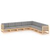 vidaXL 8 pcs conjunto lounge de jardim c/ almofad&otilde;es pinho maci&ccedil;o