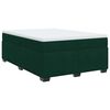 vidaXL Cama com molas/colch&atilde;o 140x190 cm veludo verde-escuro