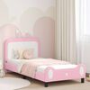 vidaXL Estrutura de Cama Infantil com Cabeceira Rosa 80 x 200 cm PU