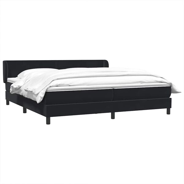 vidaXL Cama com molas colch&otilde;es 200x210 cm veludo preto