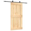 vidaXL Porta Deslizante Natural e Preto 100 x 210 cm