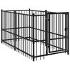 vidaXL Canil para c&atilde;es 193,5x97x100 cm a&ccedil;o preto