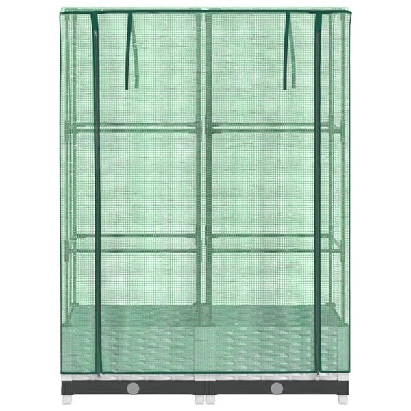 vidaXL Canteiro elevado com cobertura de estufa aspeto de vime