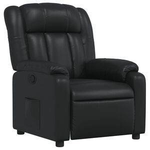 vidaXL Poltrona reclin&aacute;vel couro artificial preto