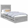 vidaXL Estrutura da Cama com gaveta Cinza Sonoma 90 x 190 cm
