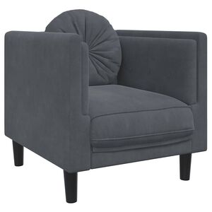 vidaXL Poltrona com almofad&atilde;o veludo cinzento-escuro