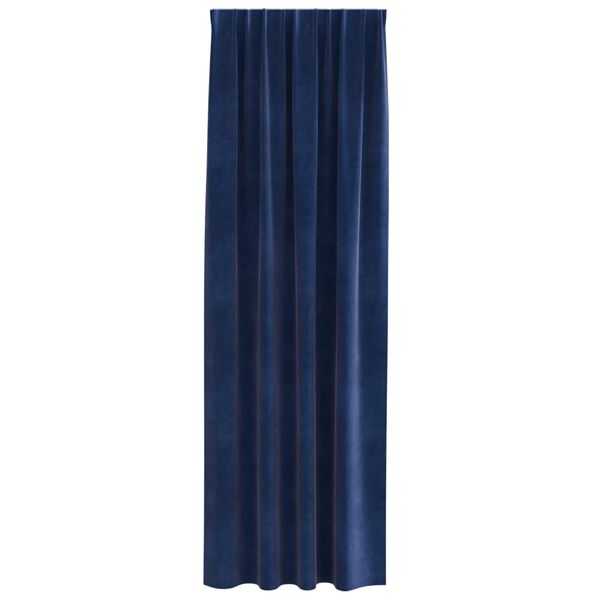 vidaXL Cortinas opacas 2 pcs Azul Escuro 140 x 260 cm Veludo