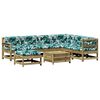 vidaXL 8 pcs conjunto lounge de jardim c/ almofad&otilde;es pinho impregnado