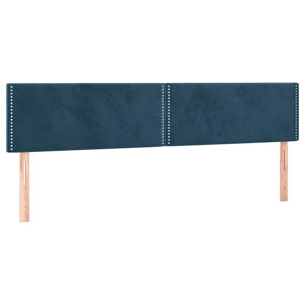 vidaXL Cabeceiras azul-escuro 200x5x78/88 cm veludo
