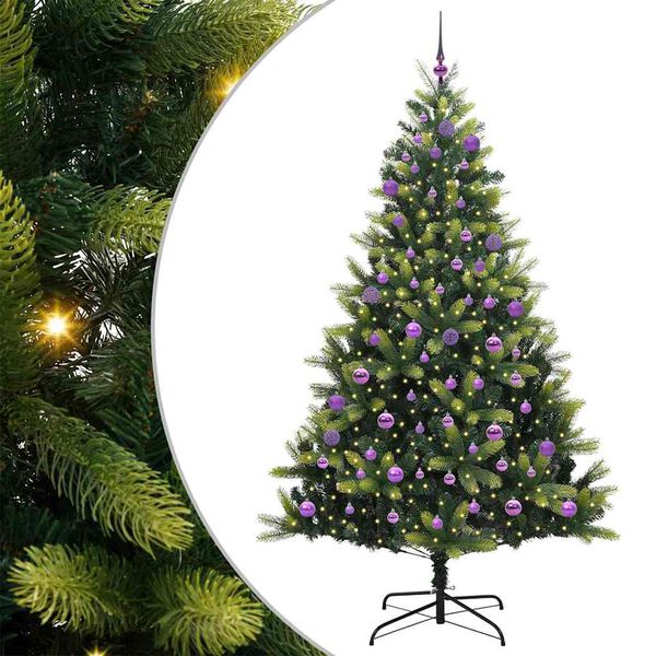 vidaXL &Aacute;rvore de Natal Artificial Articulada 300 LEDs Verde 240 cm