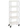 vidaXL Carrinho cozinha c/ 5 prateleiras ferro/ABS 42x29x128 cm branco