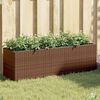 vidaXL Canteiro jardim com 3 vasos 2pcs 105x30x32 cm vime PE castanho