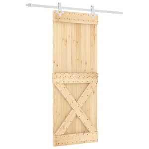 vidaXL Porta Deslizante 80 x 210 cm Natural e Branco