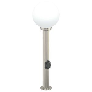 vidaXL Lumin&aacute;ria de poste com tomada, 80 cm, a&ccedil;o inoxid&aacute;vel, IP44
