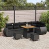 vidaXL Conjunto de Sof&aacute; de Jardim 9 pcs Preto Rattan de Polipropileno