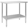 vidaXL Mesa de trabalho de cozinha 100x60x85 cm a&ccedil;o inoxid&aacute;vel