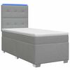 vidaXL Cama Box Spring com Colch&atilde;o e LED Cinzento-claro 90 x 190 cm