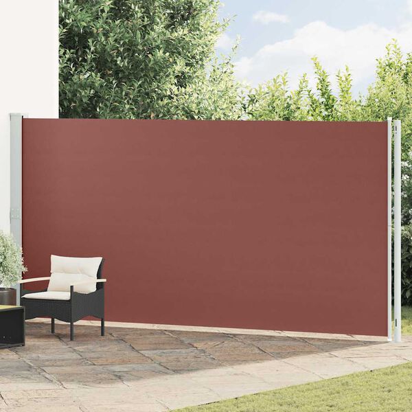 vidaXL Toldo lateral retr&aacute;til para p&aacute;tio 200x600 cm castanho