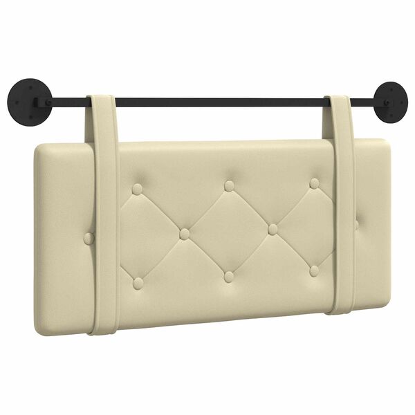 vidaXL Cabeceira Suspensa Creme 80 cm Couro Sint&eacute;tico
