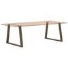 vidaXL P&eacute;s para mesa de jantar em formato de V, 2 pe&ccedil;as, a&ccedil;o natural, 100x(72-73,3) cm, a&ccedil;o