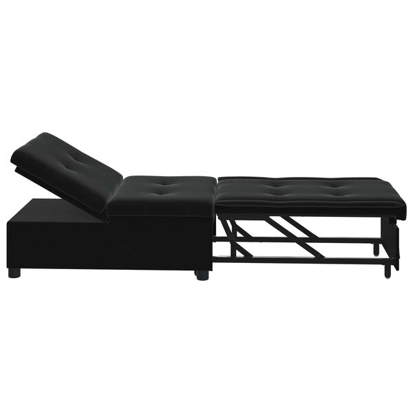 vidaXL Sof&aacute;-Cama Preto 194 x 67 x 82 cm Veludo