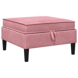 vidaXL Puff com Armazenamento Rosa Veludo